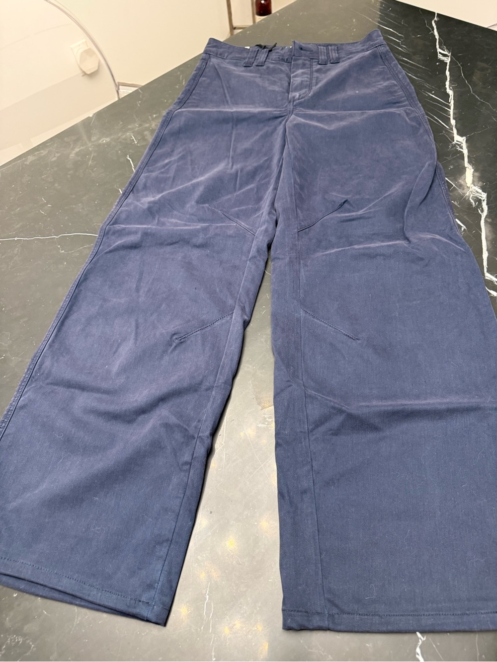 PAIGE Wide Leg Navy Pants